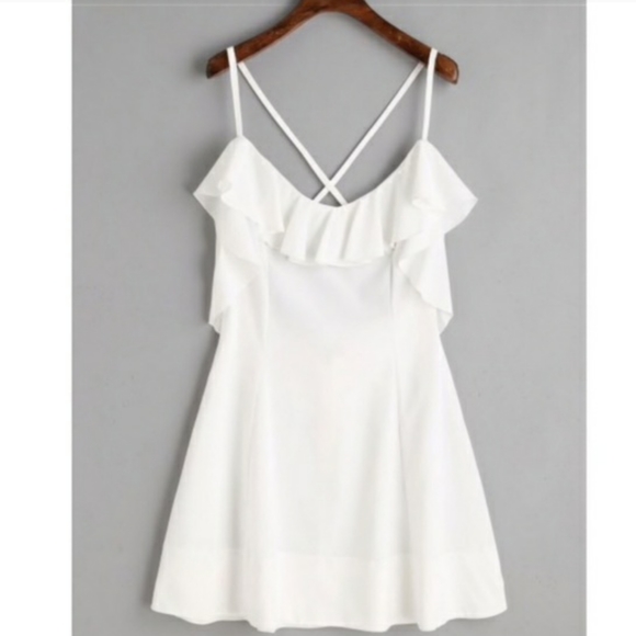 ZAFULCriss Cross Back Ruffle Mini Dress - Picture 2 of 4